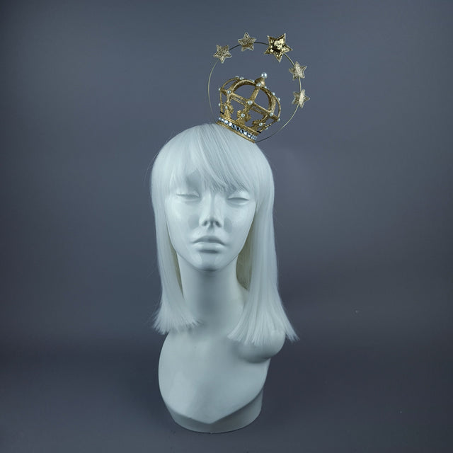 "Hail" Vigin Mary Crown Star Halo