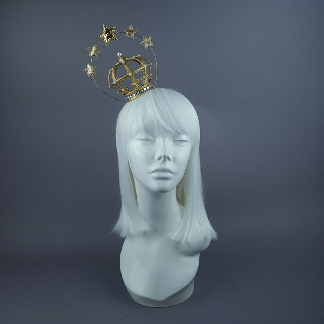 "Hail" Vigin Mary Crown Star Halo
