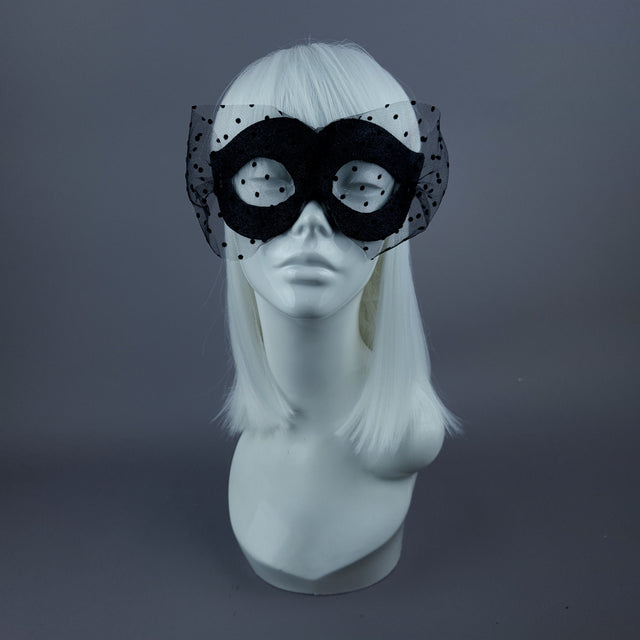 "Mysterie" Black Glitter Mask & Veil