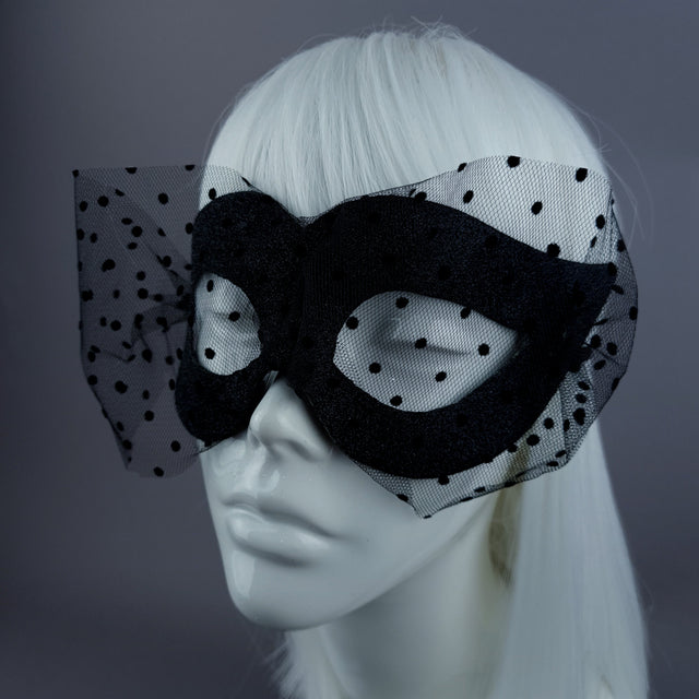 "Mysterie" Black Glitter Mask & Veil