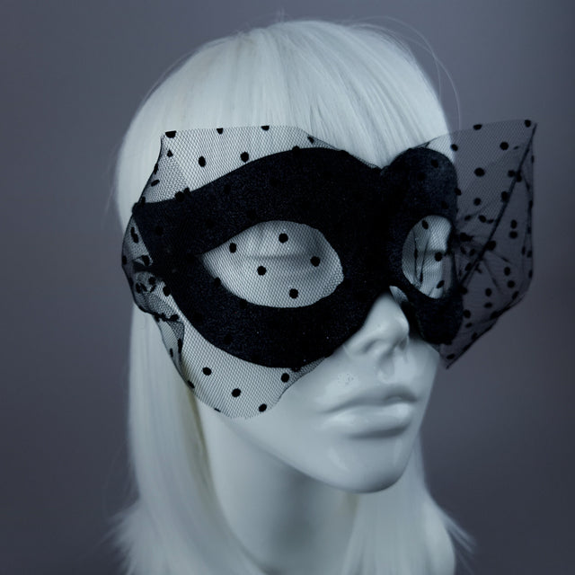 "Mysterie" Black Glitter Mask & Veil