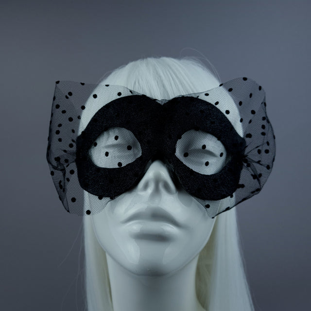"Mysterie" Black Glitter Mask & Veil