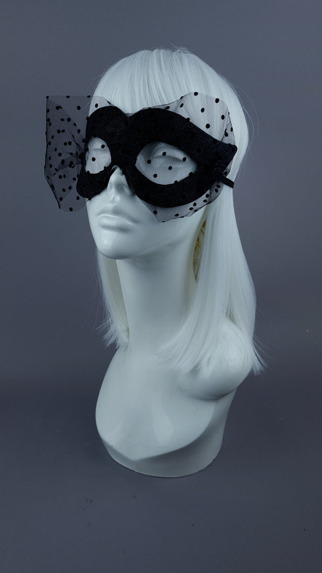 "Mysterie" Black Glitter Mask & Veil