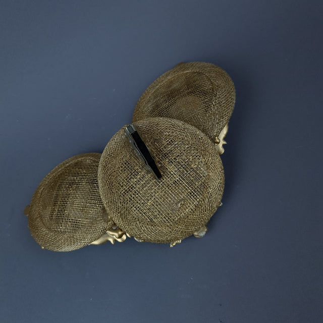 "Ninkilim" Gold Filigree & Skull Ear Mini Fascinator