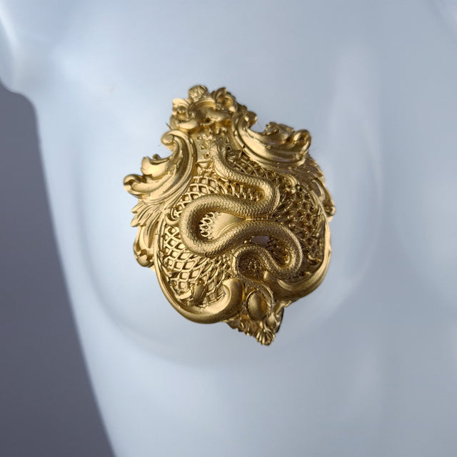 "Salem" Gold Filigree & Snake Nipple Pasties