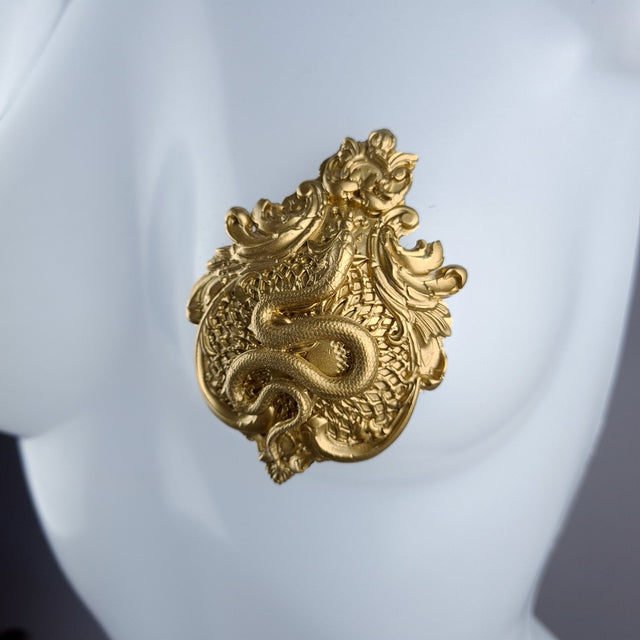 "Salem" Gold Filigree & Snake Nipple Pasties