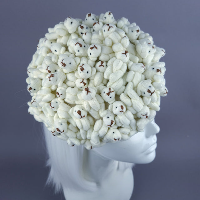 "Polar" Teddy Bear Fascinator Hat