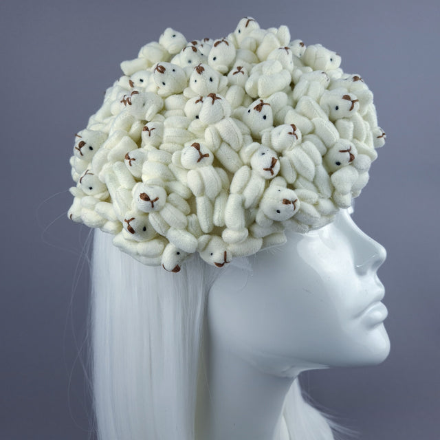 "Polar" Teddy Bear Fascinator Hat