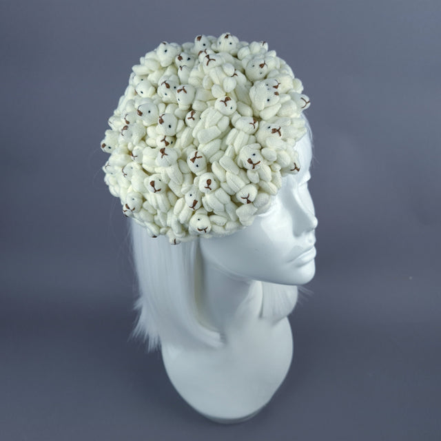 "Polar" Teddy Bear Fascinator Hat