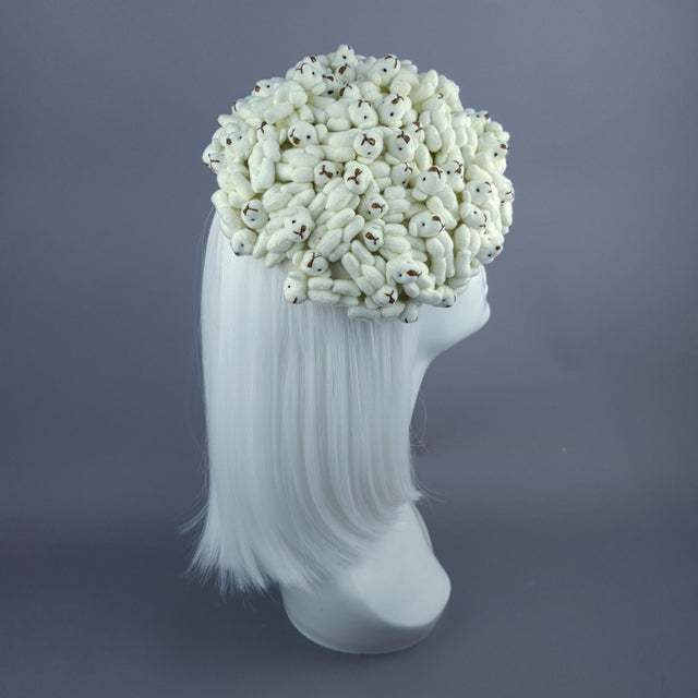 "Polar" Teddy Bear Fascinator Hat