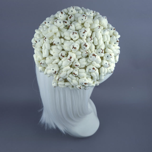 "Polar" Teddy Bear Fascinator Hat