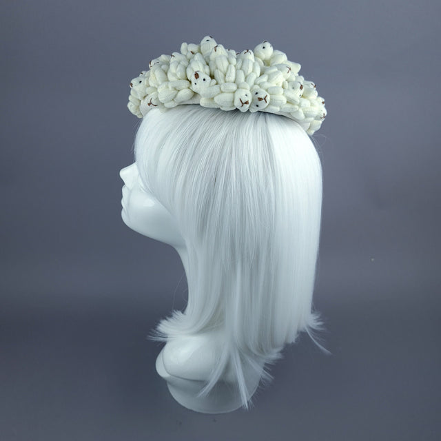 "Polar" Teddy Bear Fascinator Hat