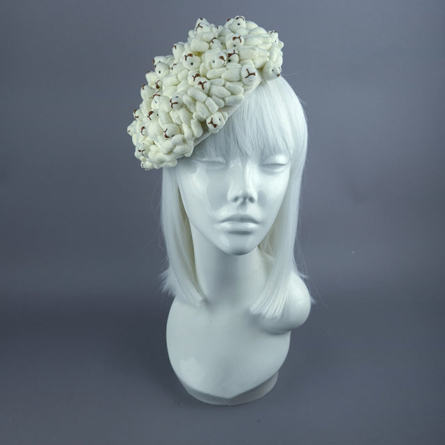 "Polar" Teddy Bear Fascinator Hat