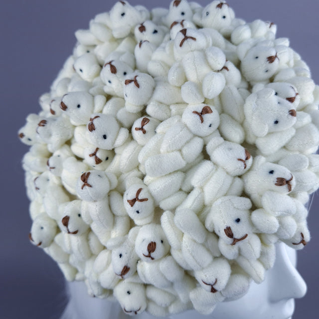 "Polar" Teddy Bear Fascinator Hat