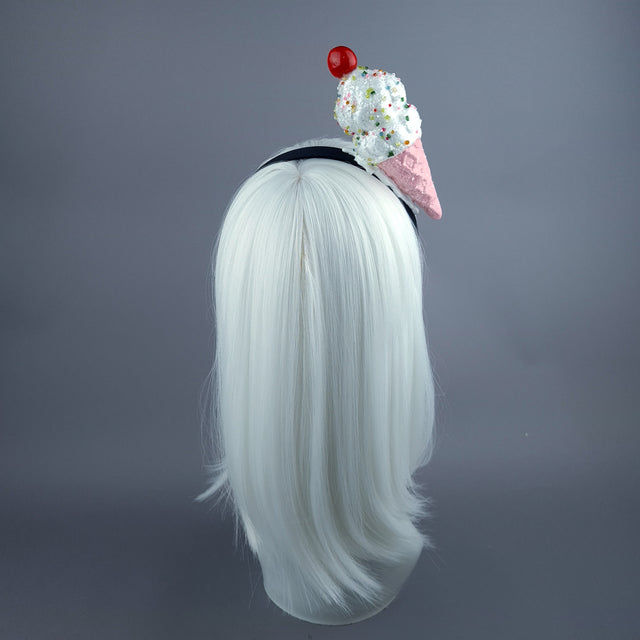 "Vanilla" Glitter Ice Cream Headpiece - Pink