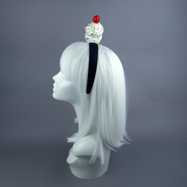 "Vanilla" Glitter Ice Cream Headpiece - Pink