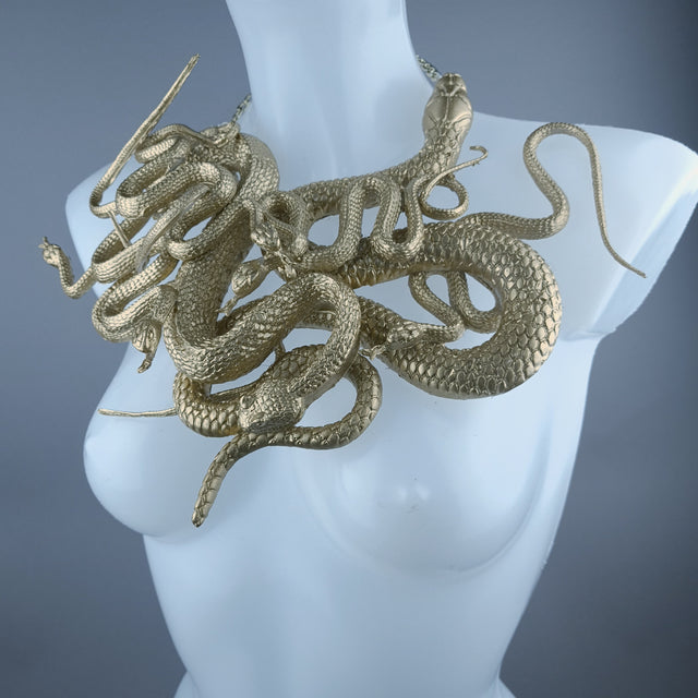 "Nile" Nest of Gold Snakes Necklace