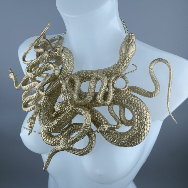"Nile" Nest of Gold Snakes Necklace
