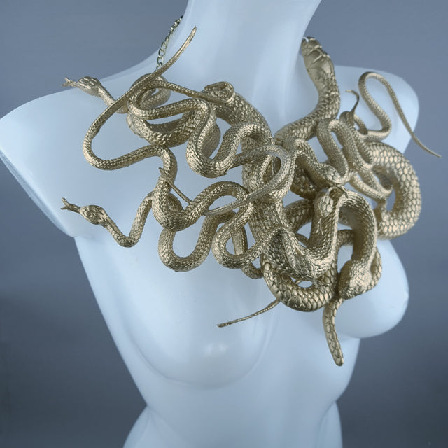 "Nile" Nest of Gold Snakes Necklace