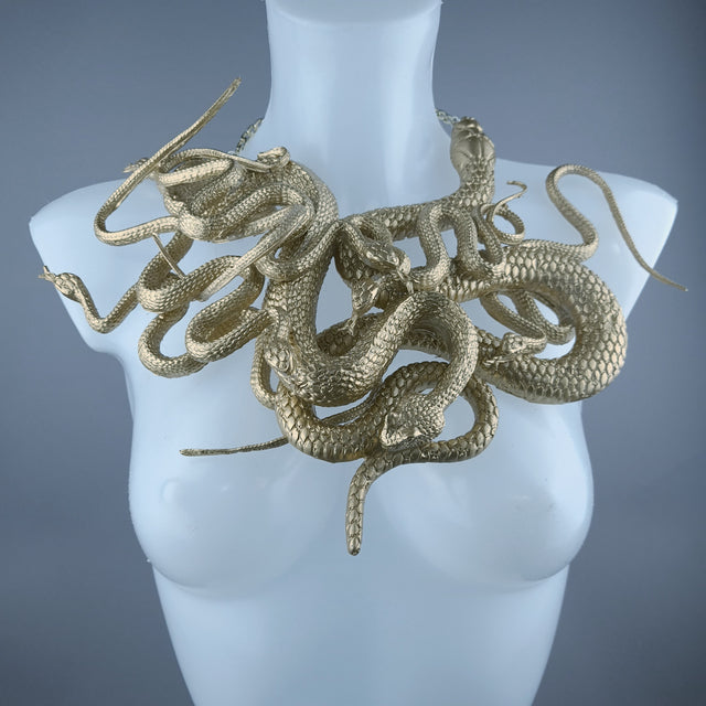 "Nile" Nest of Gold Snakes Necklace