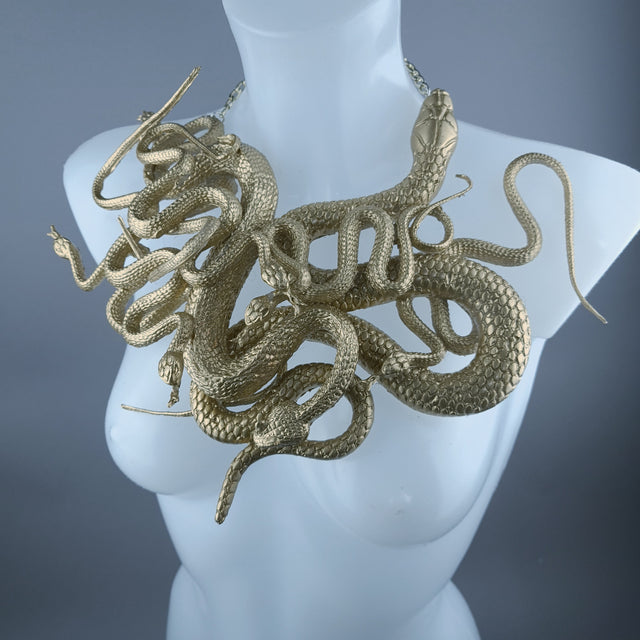 "Nile" Nest of Gold Snakes Necklace