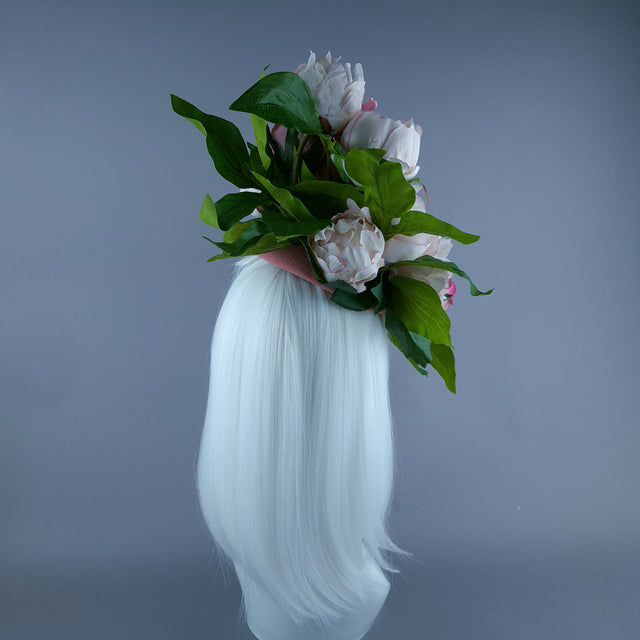 "Zia" Pink Rose, Snake & Filigree Fascinator Hat