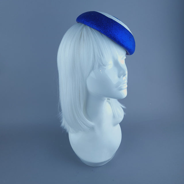 "Kem Göz" Blue Glitter Evil Eye Fascinator Hat