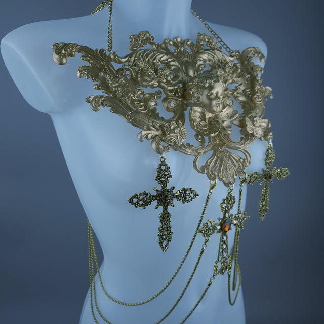 "Divin" Gold Cherub & Filigree Harness Body Jewellery