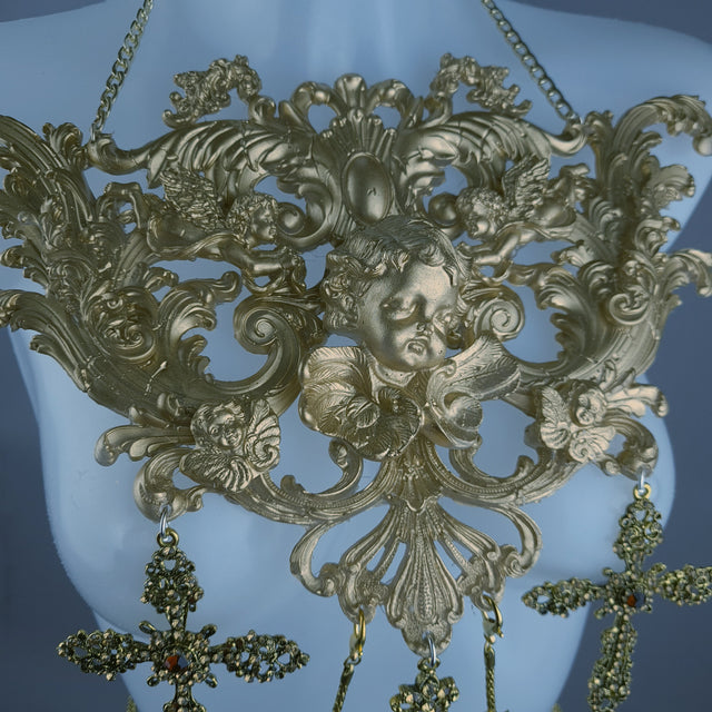 "Divin" Gold Cherub & Filigree Harness Body Jewellery