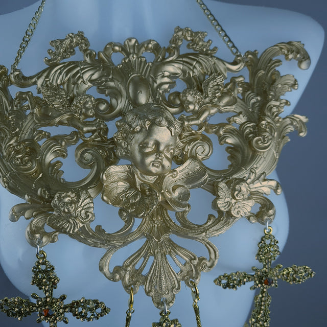 "Divin" Gold Cherub & Filigree Harness Body Jewellery