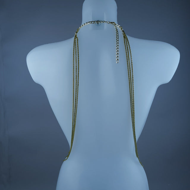 "Divin" Gold Cherub & Filigree Harness Body Jewellery