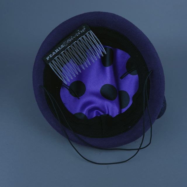 "Débauche" Glitter Aubergine Eggplant Vegetable Food Fascinator Hat