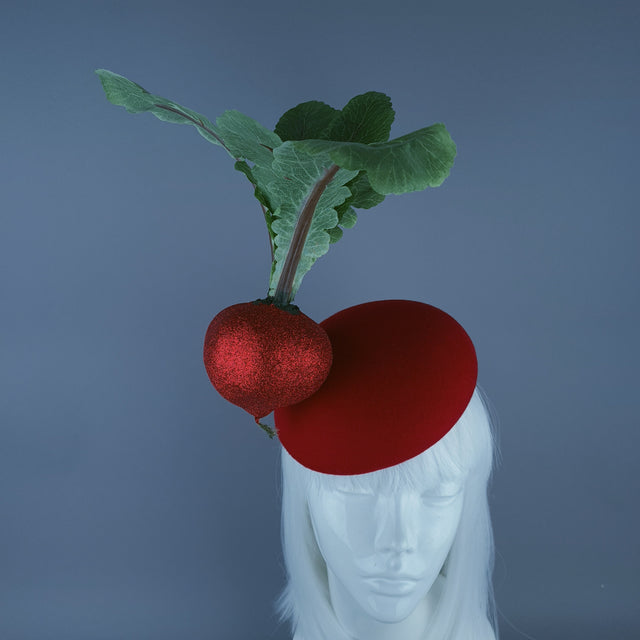 "Radish me" Red Glitter Radish Vegetable Food Hat
