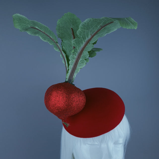 "Radish me" Red Glitter Radish Vegetable Food Hat