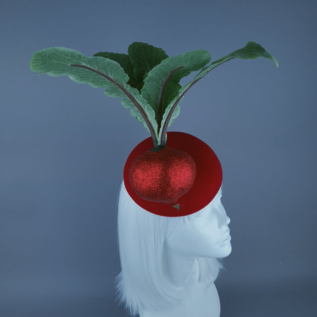 "Radish me" Red Glitter Radish Vegetable Food Hat