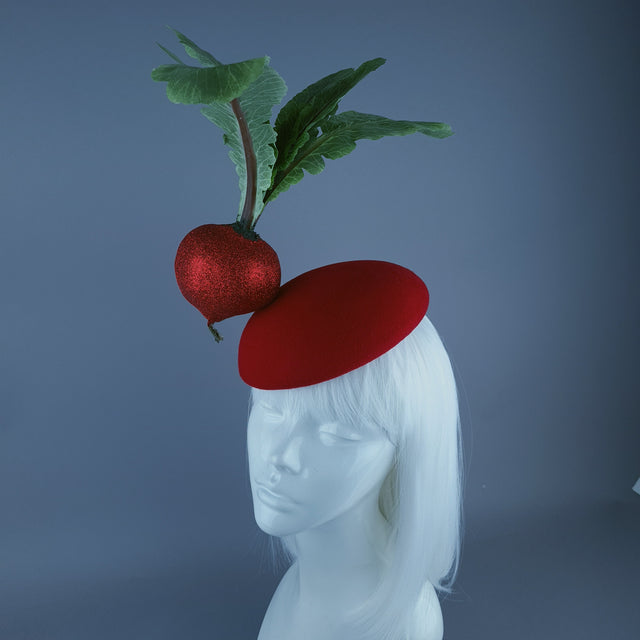 "Radish me" Red Glitter Radish Vegetable Food Hat