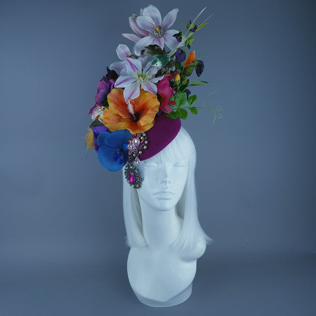 "Ensoleillé" Colourful Flower Floral Fascinator Hat Headdress
