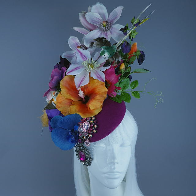 "Ensoleillé" Colourful Flower Floral Fascinator Hat Headdress