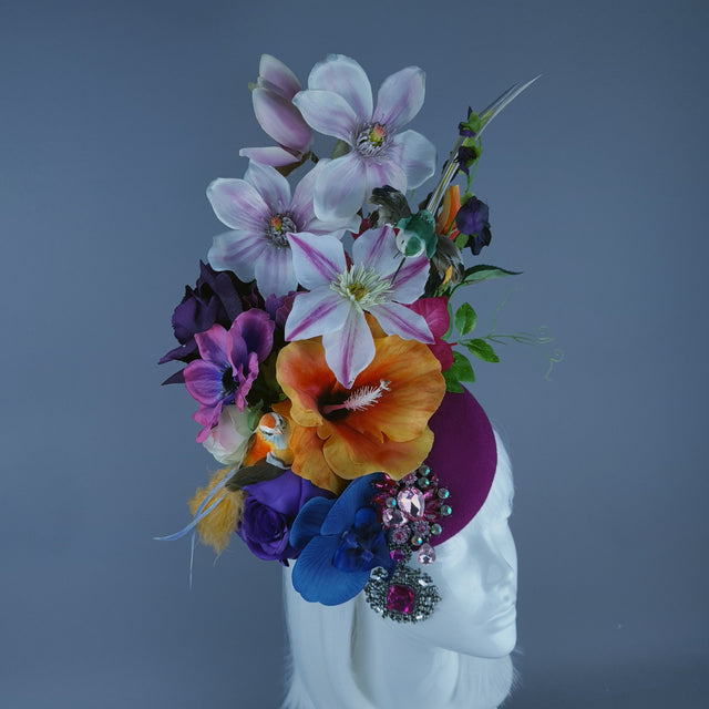 "Ensoleillé" Colourful Flower Floral Fascinator Hat Headdress
