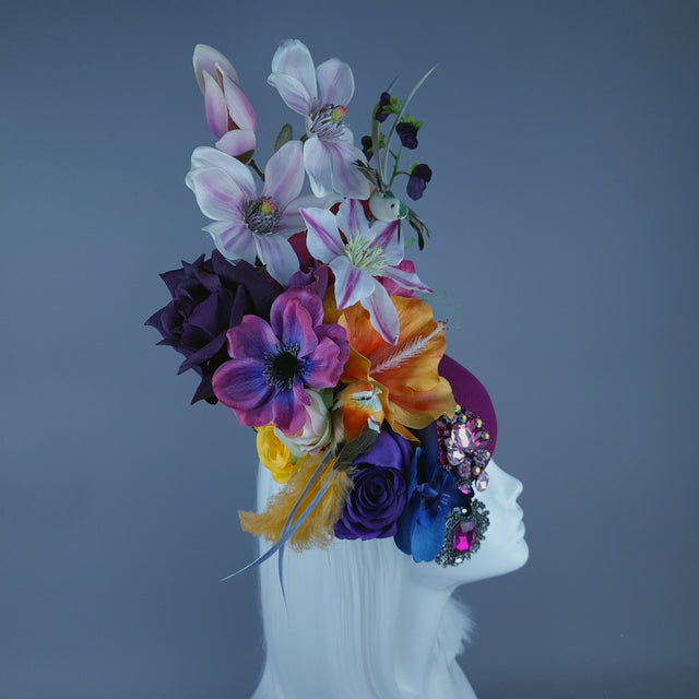"Ensoleillé" Colourful Flower Floral Fascinator Hat Headdress