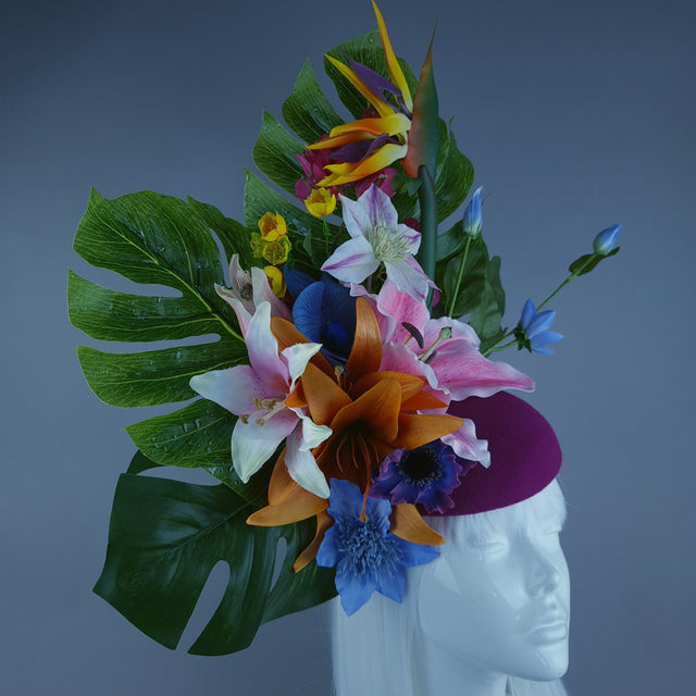 "Ceria" Colourful Flower Floral Fascinator Hat Headdress