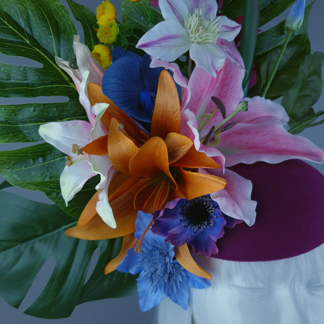 "Ceria" Colourful Flower Floral Fascinator Hat Headdress