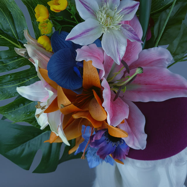 "Ceria" Colourful Flower Floral Fascinator Hat Headdress