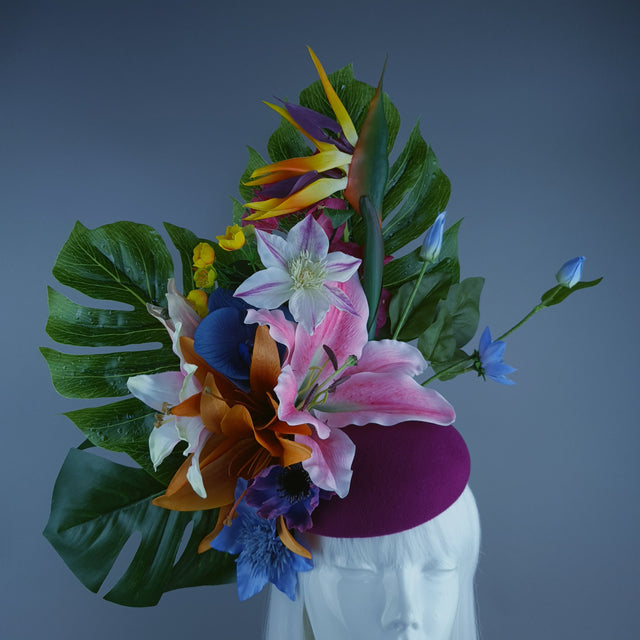 "Ceria" Colourful Flower Floral Fascinator Hat Headdress