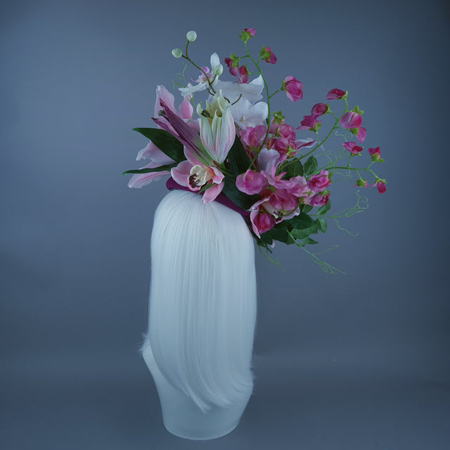 "Karasi" Pink Flower Statement Fascinator Hat