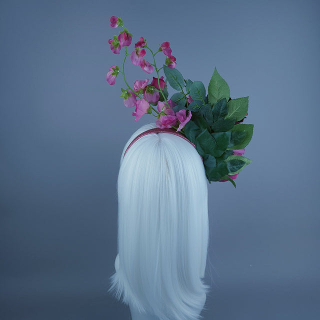 "Trista" Pink Rose & Flower Headdress