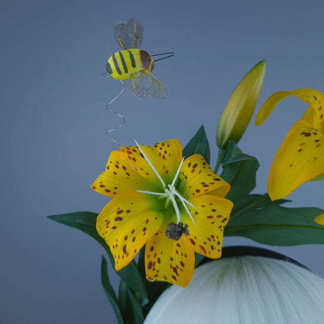 "Ambrosia" Bright Yellow Lily & Bees Headdress