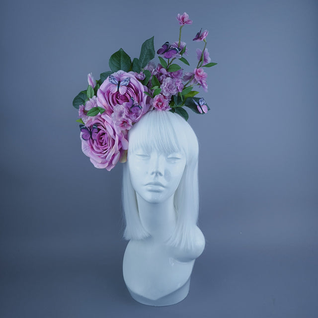 "Morpheus" Pink/Purple Rose Flower Headdress