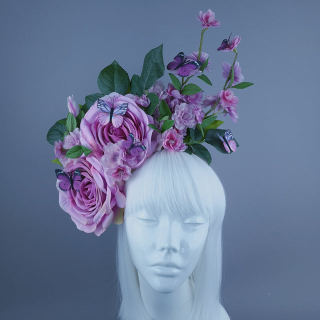 "Morpheus" Pink/Purple Rose Flower Headdress