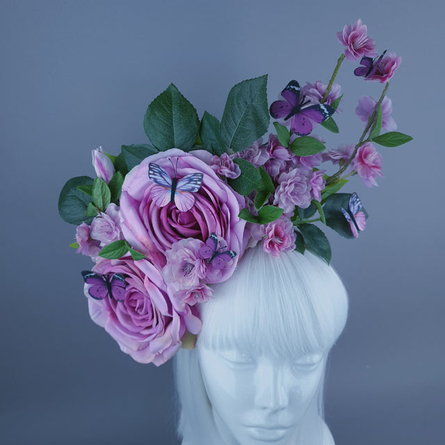 "Morpheus" Pink/Purple Rose Flower Headdress